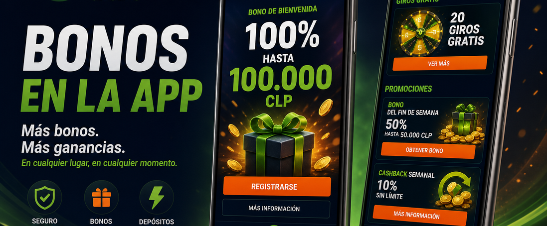 Bonos y promociones en la app 20 Bet Casino Chile